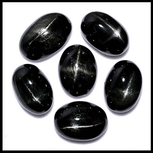 Asterismo de 4 rayos ~ 6 piezas piedras preciosas cabujón ovalado de estrella negra natural 19-21 mm - Imagen 9 de 10
