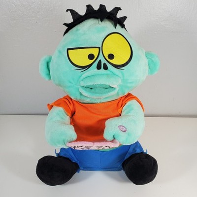 Gemmy Brain Eating Zombie Halloween 11  Animated Plush + Sounds Tested Working
