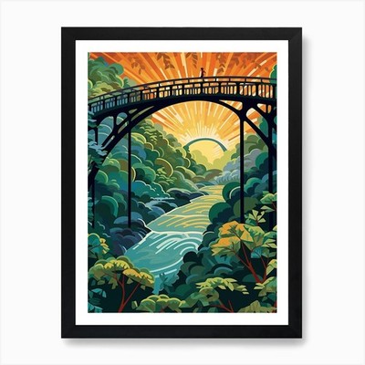 New River Gorge Bridge, West Virgin gerahmtes Wandbild Poster Leinwanddruck Bild