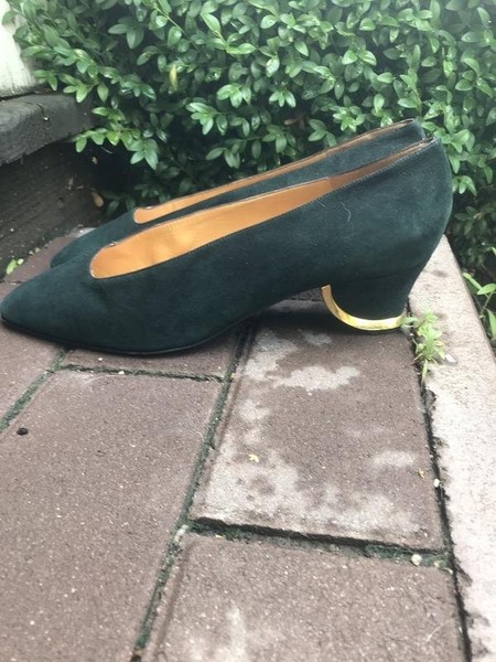 Women Bruno Magli Heels Green Suede 40.5