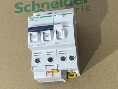 SCHNEIDER Acti9 IC60N disjoncteur différentiel bipolaire 2P 30mA AC C 20A - Photo 1/4