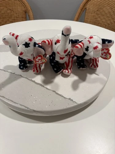 Ty Beanie Babies Vintage Righty 2000 Lot of 3 Election NWT
