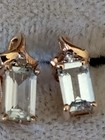 14kt Yellow Gold Iolite Tiny Diamond Post Earrings — photo 2