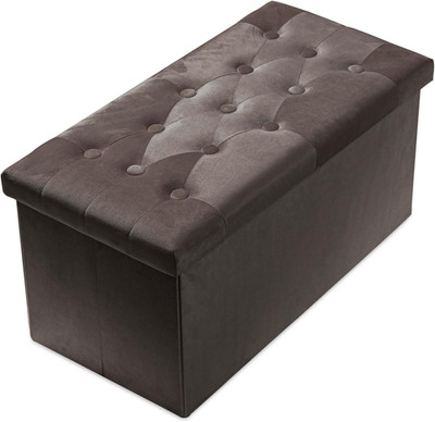 Extra Large Ottoman with Storage [1-Pack] Velvet Folding Small Square Foot Stool