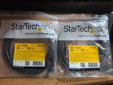 Startech CAT 6 Cables 10ft/3m Black Snag-less Cat 6 UTP Patch Cable LOT OF 2
