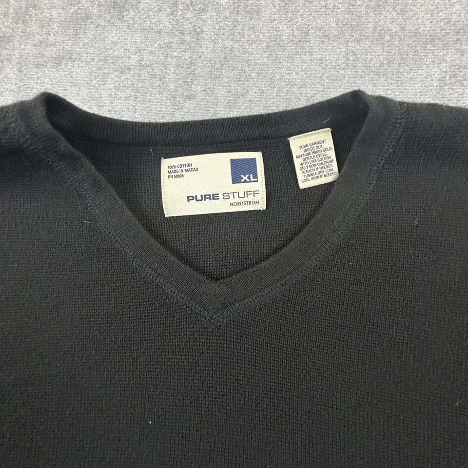 Pure Stuff Sweatshirt Mens XL Black Long Sleeve V-Neck Pullover - image 2 of 4