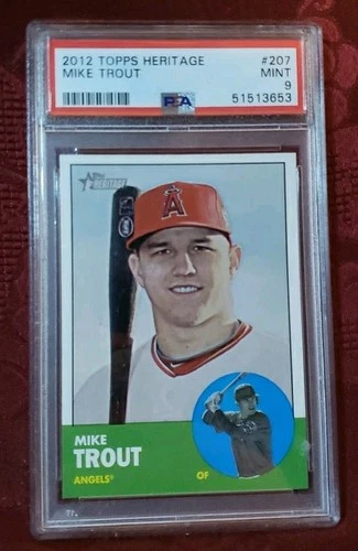 2012 Topps Heritage #207 Mike Trout PSA 9 Mint, Free Shipping