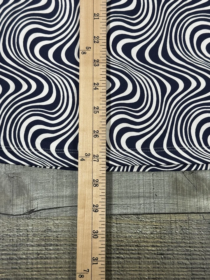 J McLaughlin платье женщин XS темно-синий белый волна печать длинным рукавом туника эластичной - Изображение 4 из 4