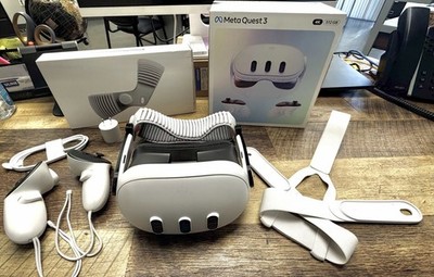 Meta Quest 3 512GB VR Headset w/ Touch Controllers with Apple Vision Headband!