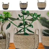 3X Pflanzkorb Rohrkolbengras Aufbewahrungkorb Korb Set Ø:20/23/26 ÜBertopf Set