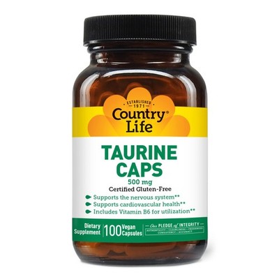 Country Life Taurine Supplement 500mg - Supports 100 Count (Pack of 1) 