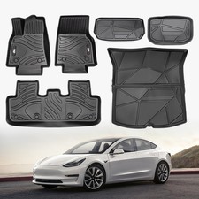 MKR All-Weather TPE Floor Mats For Tesla Model Y 2021-2022 - Waterproof, Anti-Sl