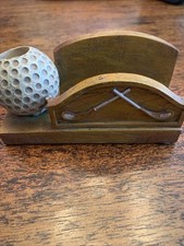 Vintage Golf Themed Desk Card / Pen / Letter Holder Resin