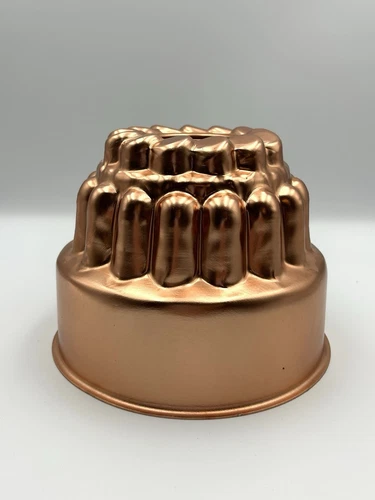ALUMINUM Coppertone 3 Layer Tower - 8 Cup Jello/Cake Mold