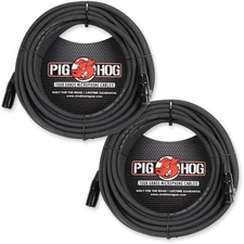 Pig Hog PHM50 8mm Tour Grade XLR Mic Cable - 50ft (2 Pack)