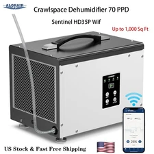 ALORAIR 70 PPD Wi-Fi Crawlspace Dehumidifier for Basement Garage Attic 1000Sq Ft