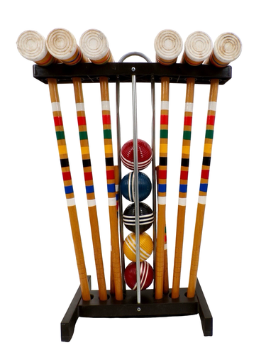 VTG Forster Croquet Set with Stand Balls Mallets 6 Players Made in USA Wickets - Picture 2 of 8