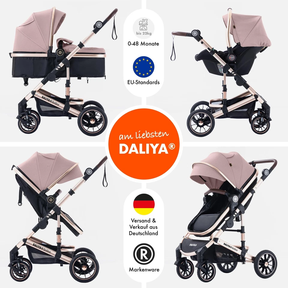 Daliya® NEOMOVE 3in1 Kinderwagen Buggy Babyschale XXL-Set - Bild 2 von 4