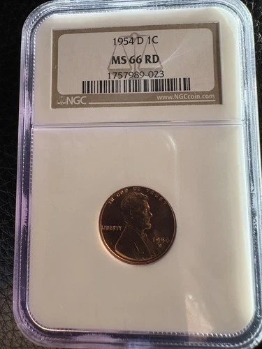 1954-D LINCOLN 1C MS66 RD