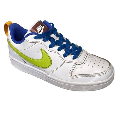 Nike Court Borough Low 2 SE Sz 3.5Y White Atomic Green Medium Blue DQ7770-100