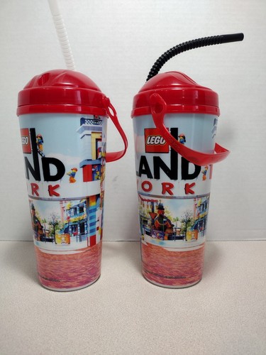 2 Legoland New York Refillable Cup Mug Souvenir Tumbler w/ Cap & Straw Whirley - Picture 3 of 12