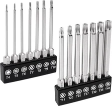 MulWark 14PC Security Torx Bit Set 3" Long Tamper Proof Star One Size 