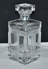 Lauren Ralph Lauren Glen Plaid Square Barware Crystal Decanter Signed