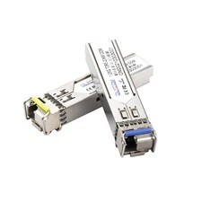One Pair of 1.25G SFP Bidi Single Fiber Transceiver 1310nm/1550nm SMF LC Conn...