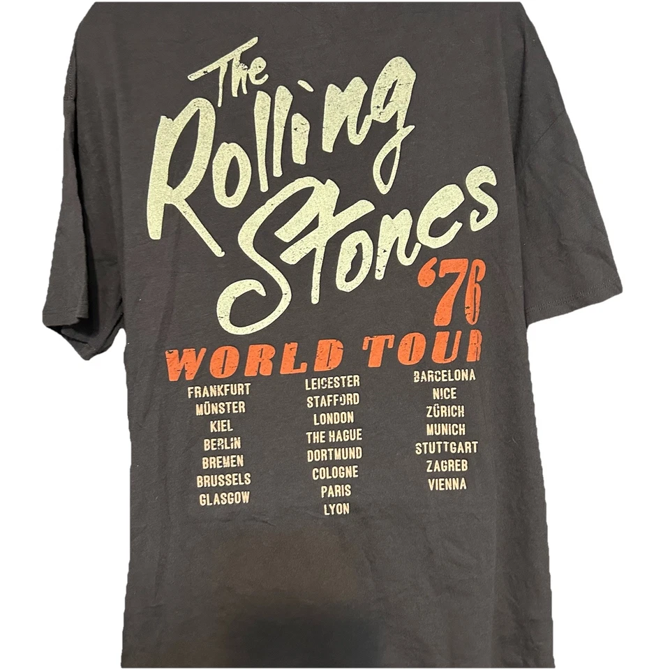 Camisa The Rolling Stones '76 World Retro Tour Mujer 2XL Negra Manga Corta 2024 Foto 2 de 4
