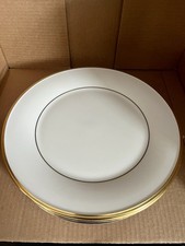 Lenox Dimension Collection Eternal Dinner Plates Ivory Gold 10 5/8 Set Of 6
