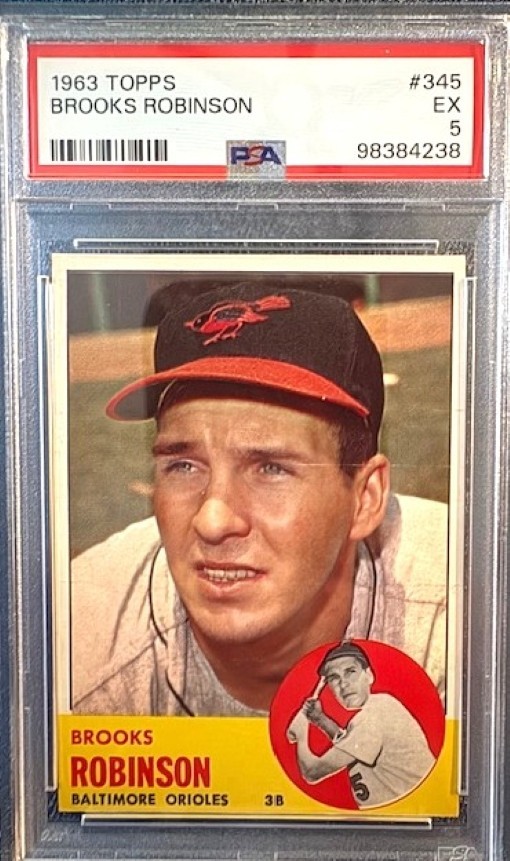 1963 Topps Baseball #345 Brooks Robinson Baltimore Orioles HOF PSA 5 VG-EX