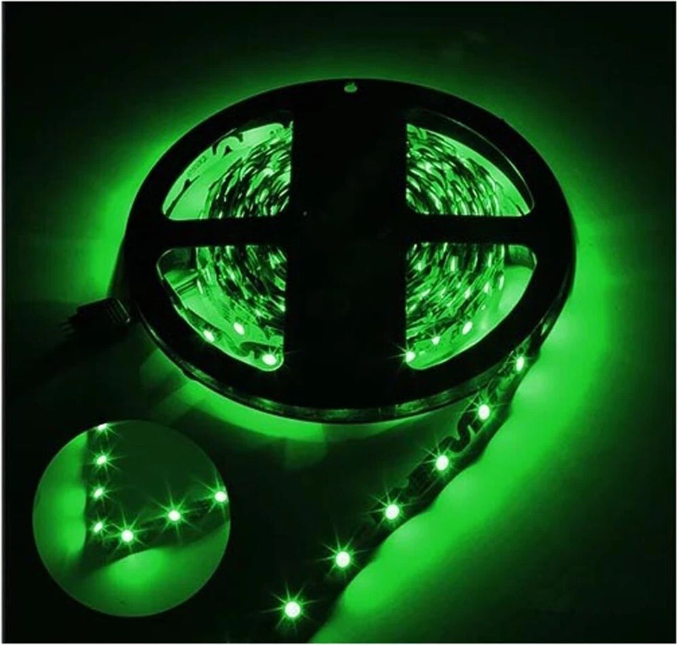 STRISCIA 300 LED LUCE VERDE 12 V 5 MT STRIP PIEGHEVOLE PER SCRITTE INSEGNE - Immagine 2 di 4