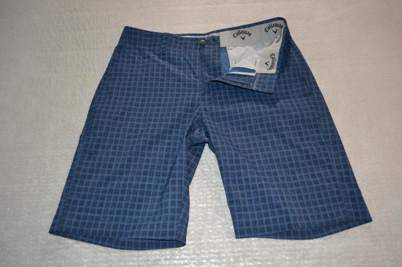 Shorts Blue Plaid Polyester Elastane Blend Size 30 Teens Men