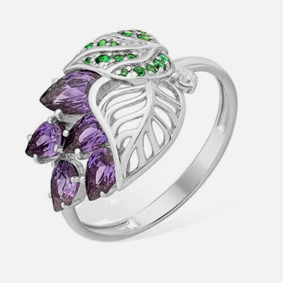 Damenring Fingerring Silberring 925 Silber mitZirkonia Steinen Echtschmuck - Bild 1 von 2