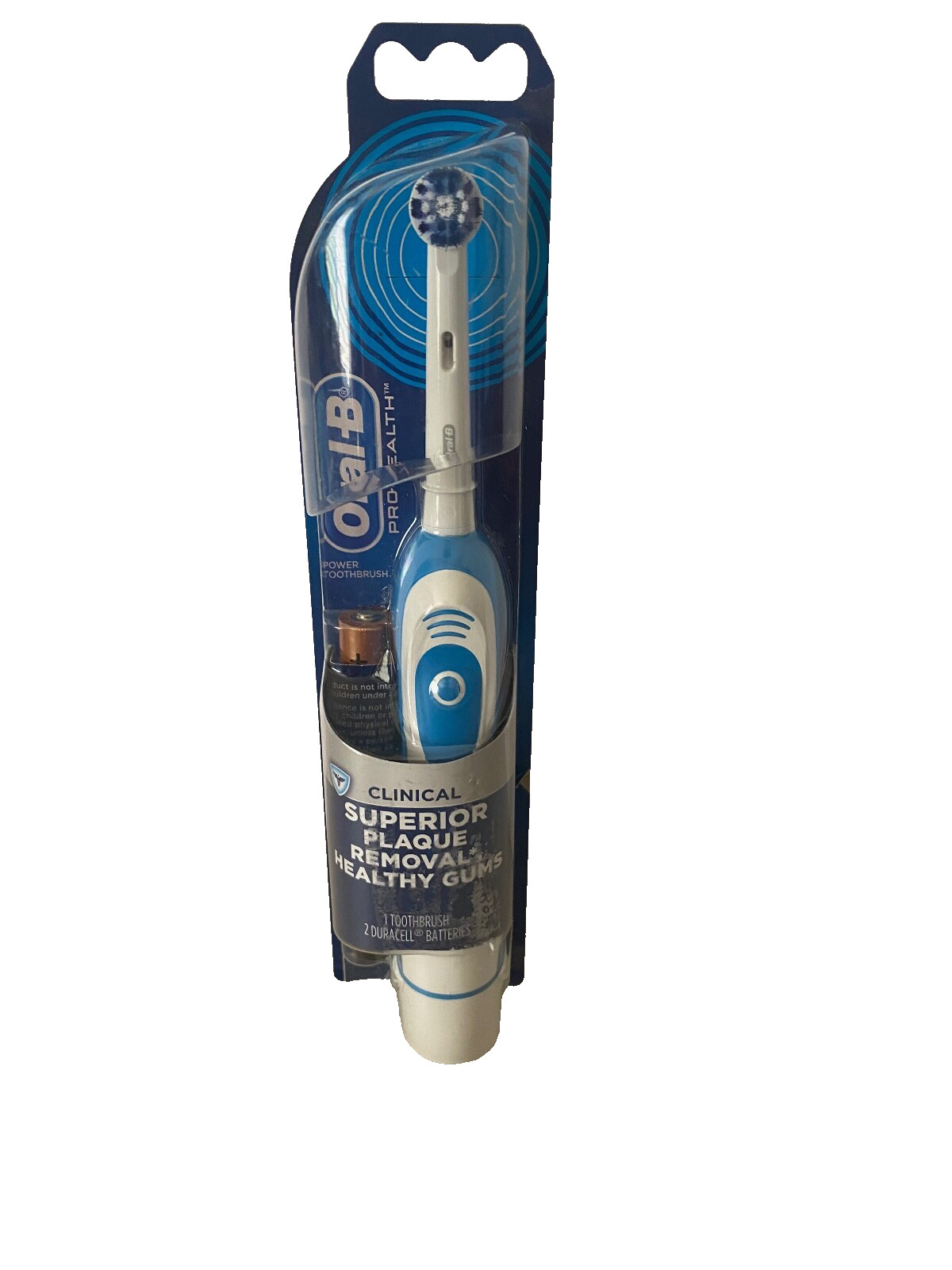 New Oral-B Pro-Health Clinical Battery Powered Toothbrush W 2 Duracell Batteries