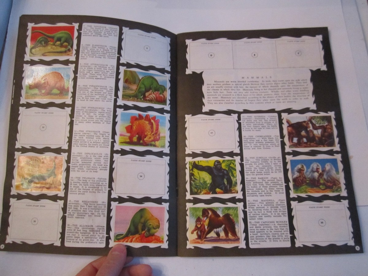 1959 WONDERS OF THE ANIMAL KINGDOM ALBUM - STICKERS & DRAWINGS