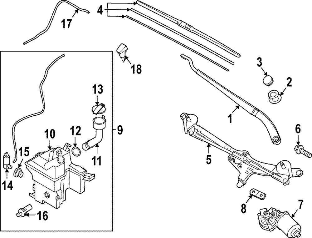 Depósito de lavaparabrisas para Hyundai (N/P 98610-L0000)