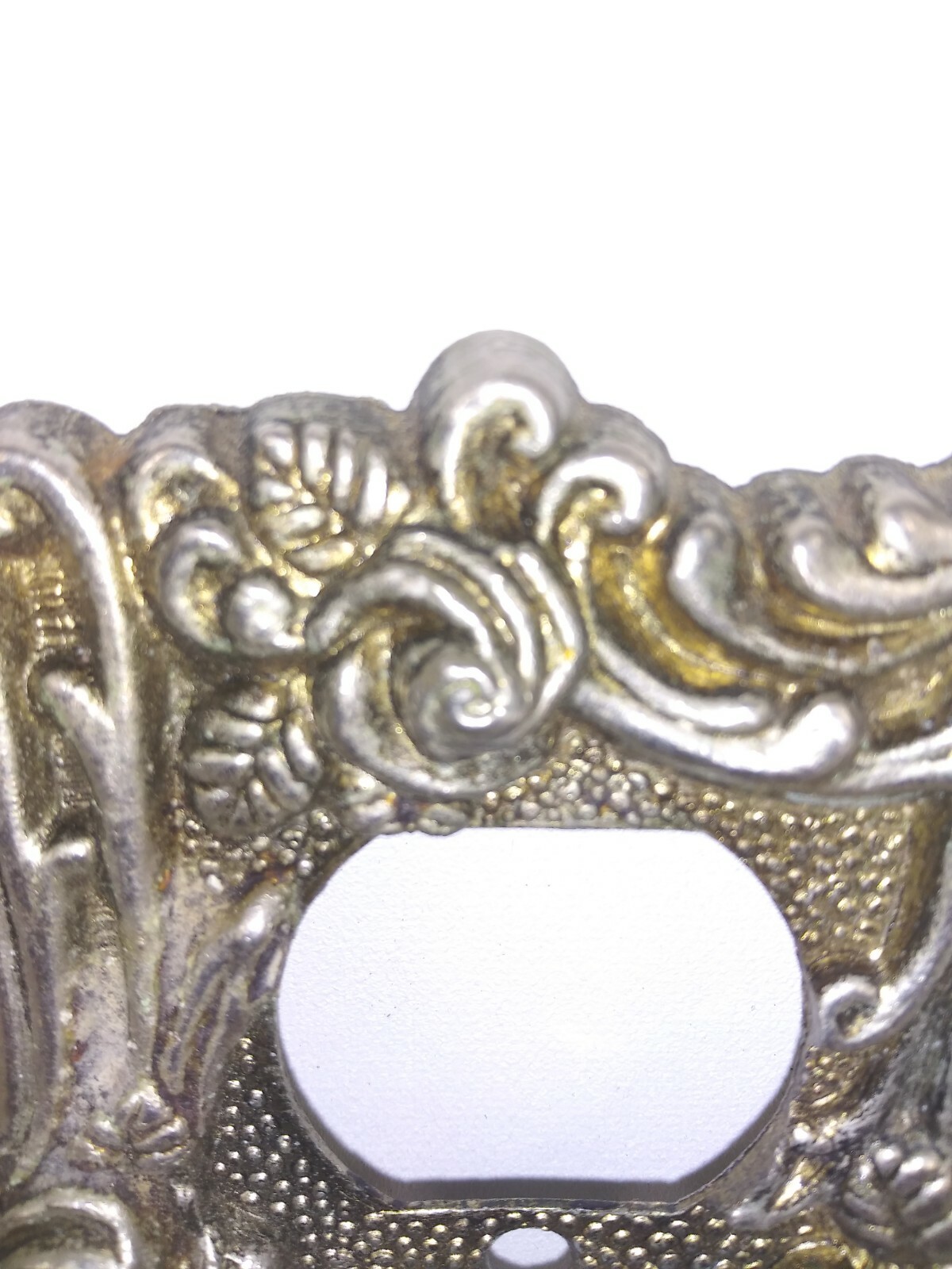 Vintage French Provincial Metal Duplex Wall Plate Gem