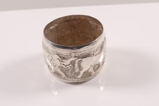 Serviettenring Silber umlaufende Tiere Elefant usw. gestempelt S.S. Hartmut
