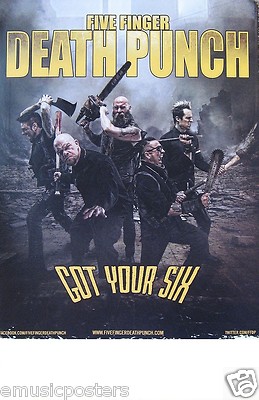 Poster Five Finger Death Punch 61x91 Cm Teschio Mano Rossa Licenza Ufficiale