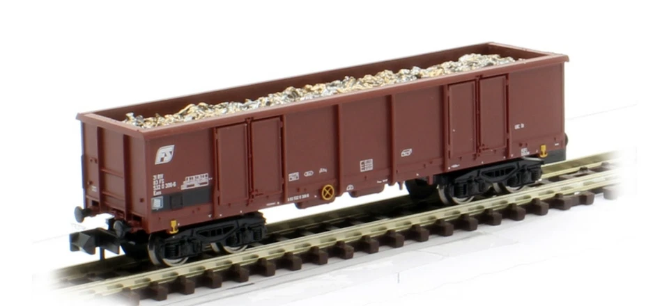 Conjunto de três carruagens Arnold Hn6414 Eaos Fs com carga de sucata de metal, escala N 1/160 - Imagem 2 de 2