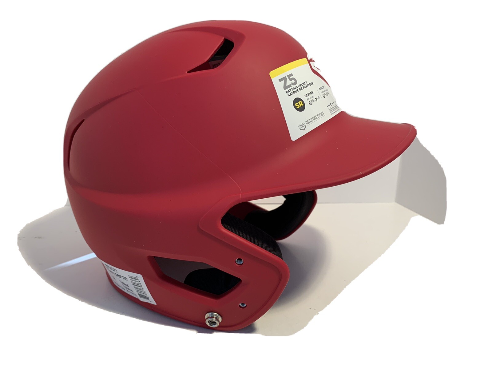 red batting helmet