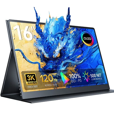 UPERFECT 16" 3K OLED Monitor Portatile 2880*1800 120Hz Monitor Gaming Portatile