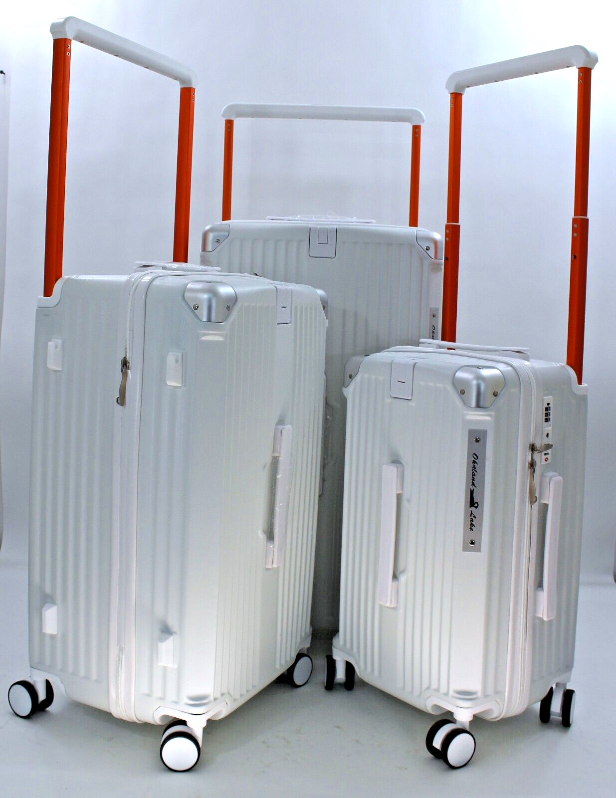 3pcs Trunk Luggage with Spinner Wheels Lightweight ABS Hard 