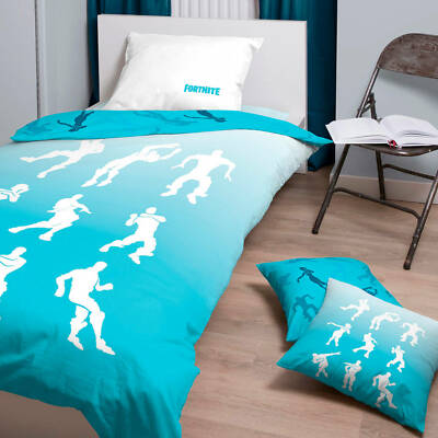 Fortnite Shuffle Set Einzelbett Bettbezug 140x200cm, Kissenbezug 100% Baumwolle