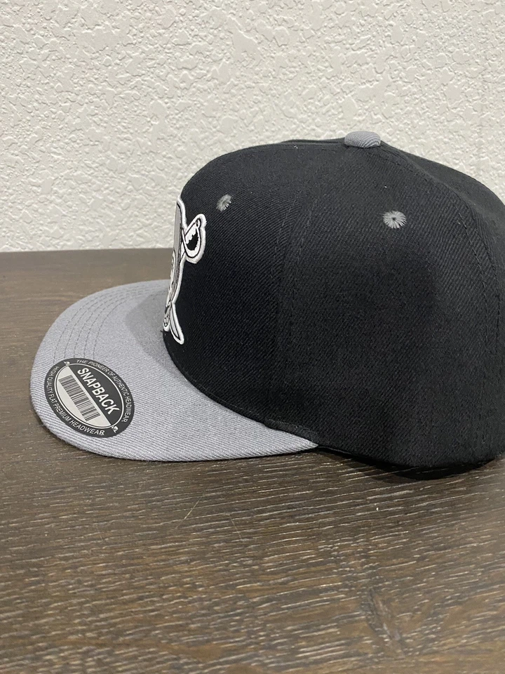 RAIDERS Las Vegas Oakland Los Angeles Clásico Logo Negro y Gris Snapback Gorra Gorra Foto 3 de 4