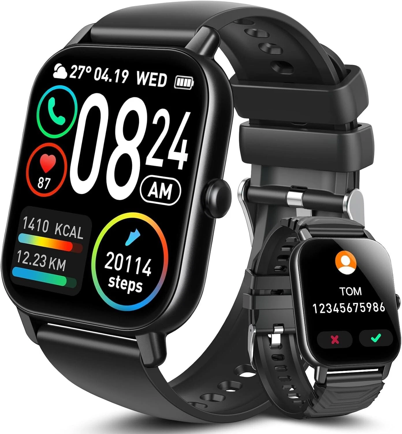Smart Watch Men Women with Phone Function Wristwatch Sports Watch for Android IOS