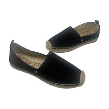 Sam Edelman Khloe Black Suede Slip On Espadrille Shoes Flat Size 6.5