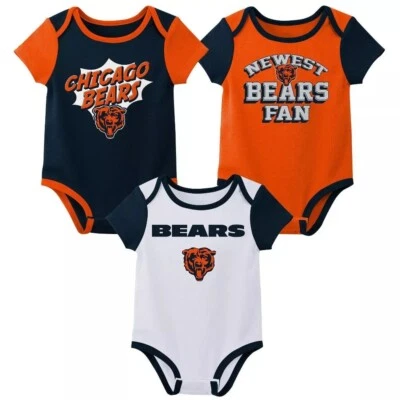 Chicago Bears NFL 3pk Infant Baby Toddler Bodysuit Set NWT