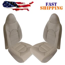 Driver & Passenger Leather Seat Cover Fit For 1999 2000 Ford F250 350 Lariat Tan